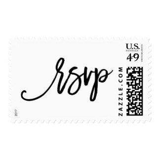 Chic Hand Lettered Wedding RSVP Postage Stamp