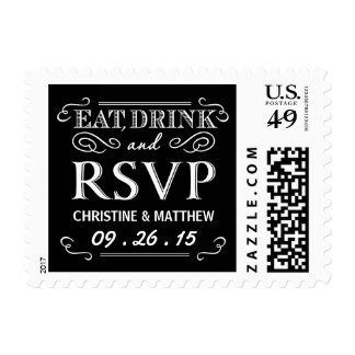 Eat Drink and be Married RSVP Wedding Postage