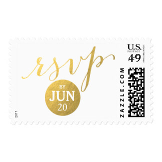 Gold Foil Glamor | Custom Date RSVP Postage