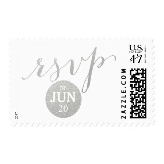 Silver Foil Glamor | Custom Date RSVP Postage