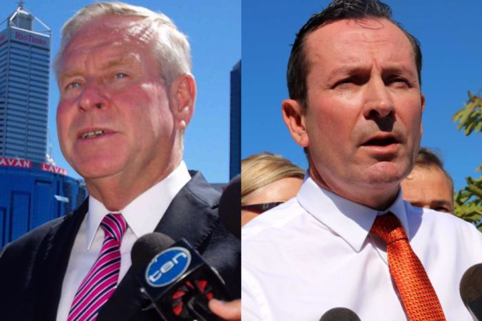 A composite image of head shots of Colin Barnett and Mark McGowan.