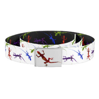 Colorful Gecko Lizards Reversible Belt