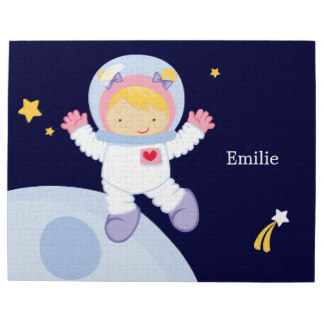 Astronaut Girl Kid's Personalized Jigsaw Puzzle