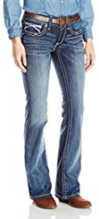 Ariat Women's R.E.A.L. Riding Mid Rise Boot Cut Jean, Moonstone, 25 Short