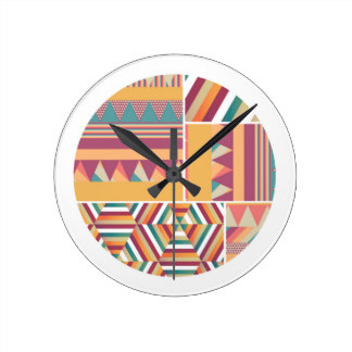 Circles of Color Round Clock