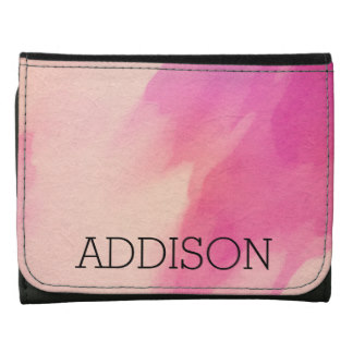 Pink Watercolor Wash Wallet - Personalize