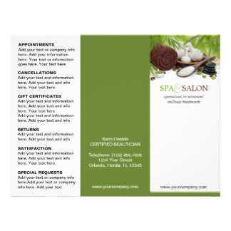 Promotional Trifold Spa Brochure Template