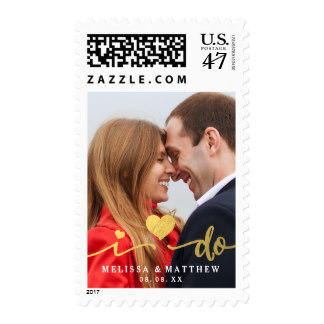 I Do Faux Gold Photo | Save the Date Stamps