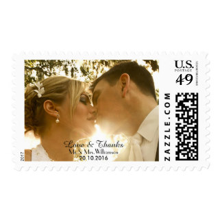 Simple Handwriting Wedding Photo Thank You Postage