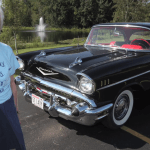 A Woman Shows Off Her 1957 Chevy, The Only Car She's Driven Since Buying It New in 1957