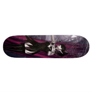 Gorgeous Goth girl cobwebs & curtains Skateboard Deck