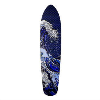 The Great Hokusai Wave chrome carbon fiber Decor Skateboard Deck