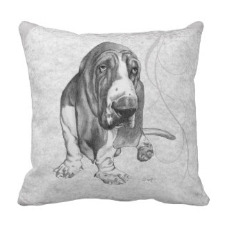 Basset Hound Cojín Decorativo