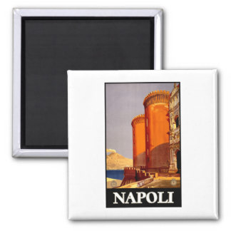 Poster del viaje del vintage de Nápoles Napoli Imán