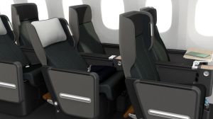 Thew new Qantas premium economy seat for the 787 Dreamliner.