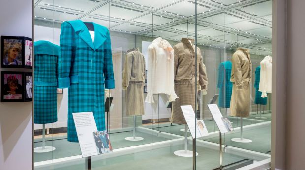 Outfits on display at Kensington Palace.