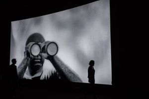 : Incoming, Richard Mosse in collaboration with Trevor Tweeten and Ben Frost at The Curve, Barbican on February 14, 2017 ...