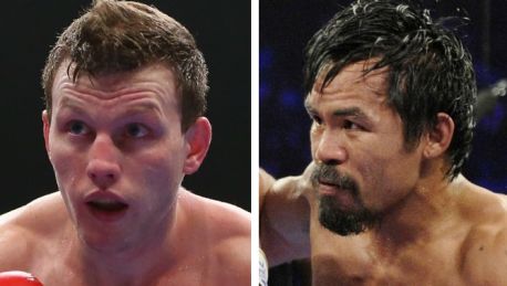 Overlooked: Jeff Horn, left, will not, at this stage, get his change with Manny Pacquiao.