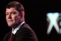Billionaire James Packer, co-chairman of Melco Crown Entertainment Ltd., attends a news conference at Melco's Studio ...
