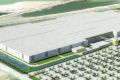 An artist impresion of a new logistics facility that Goodman is developing on behalf of Amazon in Rheinberg, Germany. 
