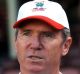 Sydney, July 3, 2002. Former Australian cricket captain Allan Border with Premier Bob Carr at the SCG today where he ...