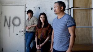 Mark Leonard Winter, Geraldine Hakewill and Jason Chong star in the Sydney Theatre Company production of "Chimerica".