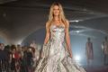 Hawkins closes the Myer show in a custom gown by Toni Maticevski.