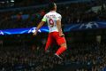 Monaco's Radamel Falcao celebrates after scoring his side's first goal.