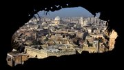 Damaged buildings in war-torn Aleppo