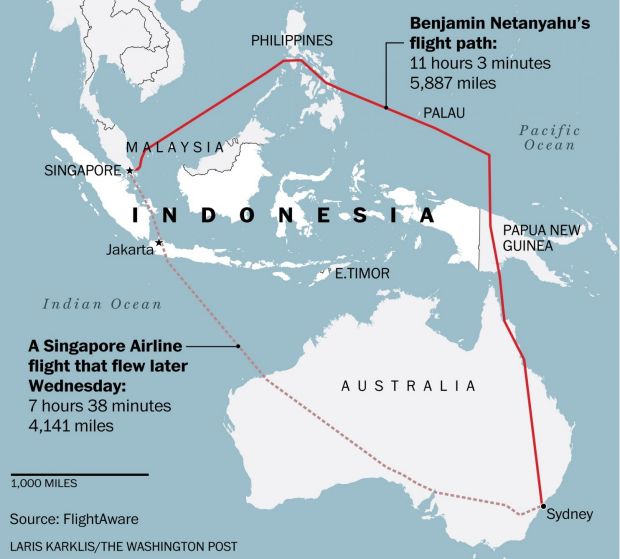 Benjamin Netanyahu's detour to Australia. 