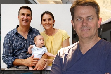 Lead surgeon Dr Glenn Gardener performed prenatal surgery to improve Harvey's quality of life after he was diagnosed ...