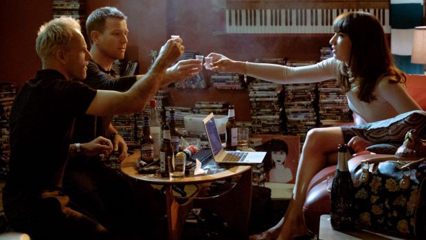 Jonny Lee Miller (left) with Ewan McGregor and Anjela Nedyalkova in <i>T2 Trainspotting</i>.