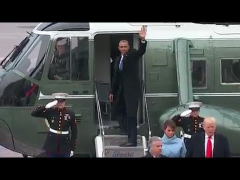 Former President Barack Obama Departs United States Capitol