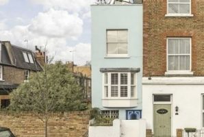 This 2.1m-wide skinny house (centre) for sale in Hammersmith, London is believed to have been a Victorian laundry house, ...