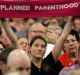 A Planned Parenthood supporter at Republican Representative Jason Chaffetz's town hall meeting.