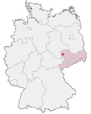 Leipzig i Tyskland (mörkröd)