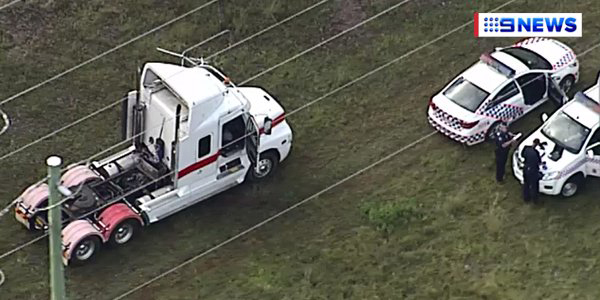 The left truck the roadway at Hanson Rd onto a dirt track and coming to rest in a paddock at about 5.50am. 