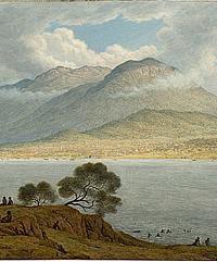 John Glover Mount Wellington and Hobart town from Kangaroo Point (detail) 1831–33 National Gallery of Australia, Canberra Purchased with funds from the Nerissa Johnson Beques