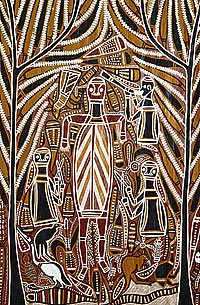 David Malangi Gurrmirringu the Great Hunter (Manharrngu mortuary rite #1) 1969 National Gallery of Australia, Canberra Purchased 1987 © David Malangi. Licensed by VISCOPY, Australia