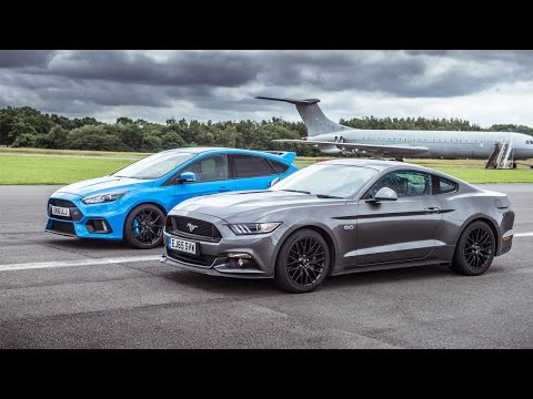 Ford Mustang vs Ford Focus RS - Top Gear: Drag Races