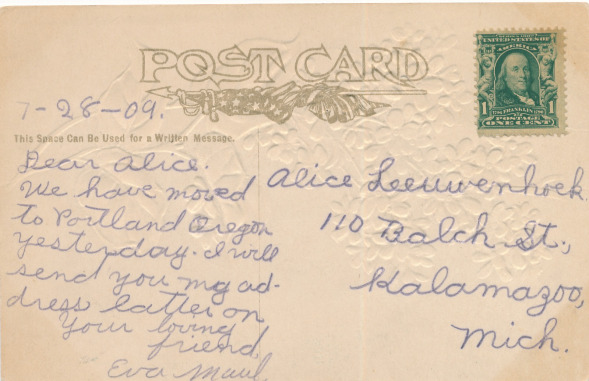 Finding neighbors and friends of ancestors through old postcards. Image via The Family Kalamazoo.