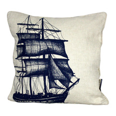 Cream Cornwall - Packet Ship Cushion, Indigo - Tableware