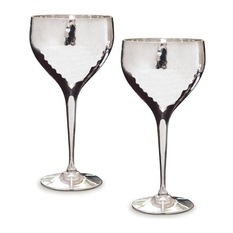 Culinary Concepts - Culinary Concepts Pair of Hammered Silver Plated Wine Goblets - Tableware