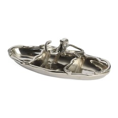 Culinary Concepts - 3-Section Aluminum and Nickel Plated Serving Dish With Octopus Motif - Tableware