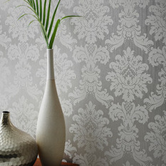  - Arthouse Messina Damask Wallpaper - Silver - Wallpaper