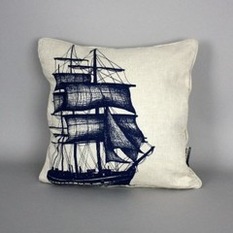  - Maritime Cushion – Packet Ship/Indigo - Scatter Cushions