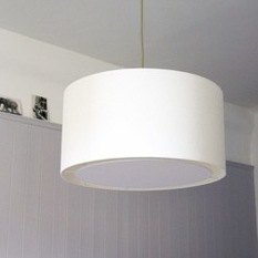  - Cream Cotton Ceiling Pendant with Diffuser - Pendant Lighting