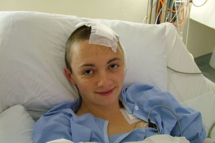 Rachael Peak in hospital bed