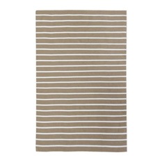 Rhodes Beige & White Pinstripe Indoor Outdoor Rug - Outdoor Rugs