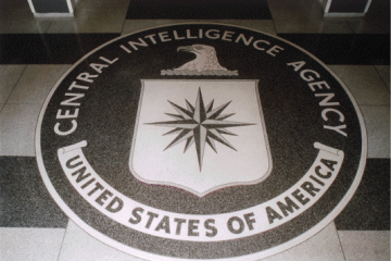 The seal of the U.S. Central Intelligence Agency inlaid in the floor of the main lobby of the Original Headquarters Building. (Wikimedia Commons / Duffman)